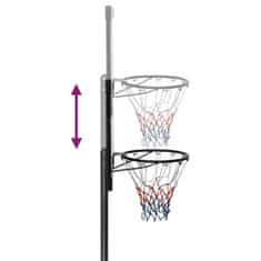 Greatstore Basketbalový koš s průhlednou deskou 235–301 cm polykarbonát