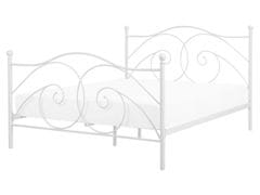 Beliani Bílá kovová postel s rámem 160 x 200 cm DINARD