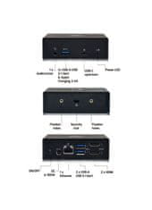 Port Designs PORT CONNECT Dokovací stanice 8v1 USB-C, USB-A, dual video, HDMI, Ethernet, audio, USB 3.0