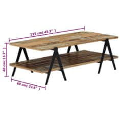 Greatstore Konferenční stolek 115 x 60 x 40 cm masivní recyklované dřevo