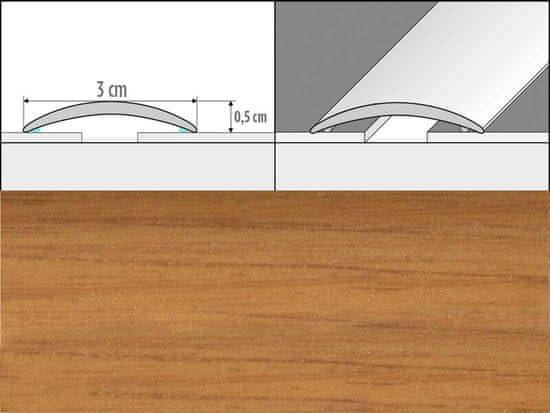 Effector Přechodové lišty A03 - SAMOLEPÍCÍ šířka 3 x výška 0,5 x délka 93 cm - hikora