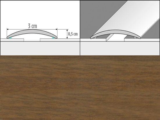 Effector Přechodové lišty A03 - SAMOLEPÍCÍ šířka 3 x výška 0,5 x délka 93 cm - ořech chile