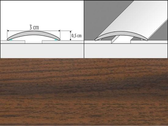 Effector Přechodové lišty A03 - SAMOLEPÍCÍ šířka 3 x výška 0,5 x délka 93 cm - teak indický