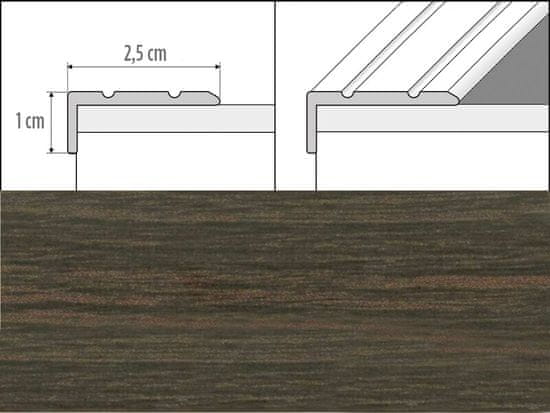 Effector Přechodové lišty A31 - SAMOLEPÍCÍ šířka 2,5 x výška 1 x délka 90 cm - wenge kongo