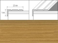 Přechodové lišty A31 - SAMOLEPÍCÍ šířka 2,5 x výška 1 x délka 90 cm - dub