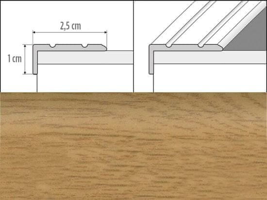 Effector Přechodové lišty A31 - SAMOLEPÍCÍ šířka 2,5 x výška 1 x délka 90 cm - dub jasný