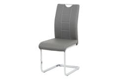 Autronic Moderní jídelní židle Jídelní židle šedá koženka / chrom (DCL-411 GREY)