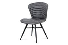 Autronic Moderní jídelní židle Jídelní židle, šedá látka vintage, kov černý mat (HC-442 GREY3)