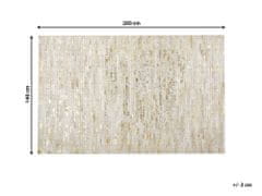 Beliani Kožený patchworkový koberec 140 x 200 cm zlato-béžový TOKUL