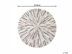 Beliani Šedý kulatý kožený koberec 140 cm SIMAV
