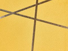Beliani Sada 2 sametových polštářů s geometrickým vzorem 45 x 45 cm žlutých PINUS