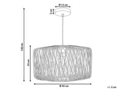 Beliani Závěsná lampa, bambus, světlé dřevo, černá JAVARI