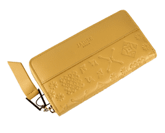 Jadise czech  Dámská kožená peněženka majolika žlutá na zip dělená