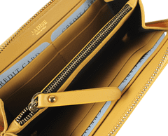 Jadise czech  Dámská kožená peněženka majolika žlutá na zip dělená