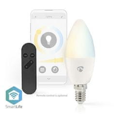 Nedis Chytrá žárovka SmartLife svíčka, Wi-Fi, E14, 470 lm, 4.9 W, Teplá - studená bílá