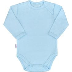 NEW BABY New Baby Pastel Blue 62 (3-6m) Kojenecké bavlněné body s dlouhým rukávem