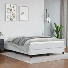 Vidaxl Box spring postel bílá 140 x 190 cm umělá kůže