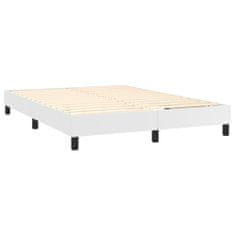 Vidaxl Box spring postel bílá 140 x 190 cm umělá kůže