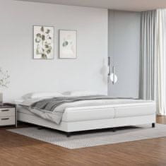 Vidaxl Box spring postel s matrací bílá 200x200 cm umělá kůže