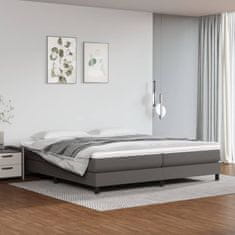 Greatstore Box spring postel s matrací šedá 200x200 cm umělá kůže