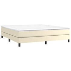 Greatstore Box spring postel krémová 160 x 200 cm umělá kůže