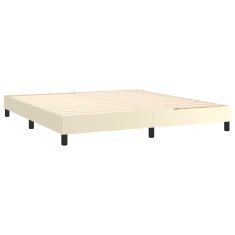 Greatstore Box spring postel s matrací krémová 180x200 cm umělá kůže