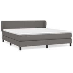 Greatstore Box spring postel s matrací šedá 160x200 cm umělá kůže