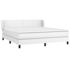 Greatstore Box spring postel s matrací bílá 160x200 cm umělá kůže