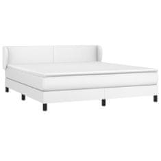 Greatstore Box spring postel s matrací bílá 180x200 cm umělá kůže