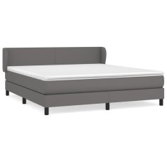 Greatstore Box spring postel s matrací šedá 180x200 cm umělá kůže