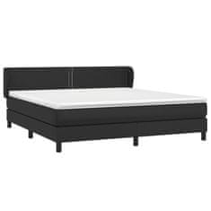 Greatstore Box spring postel s matrací černá 160x200 cm umělá kůže