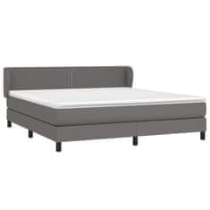 Greatstore Box spring postel s matrací šedá 160x200 cm umělá kůže