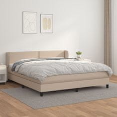 Greatstore Box spring postel s matrací cappuccino 160x200 cm umělá kůže