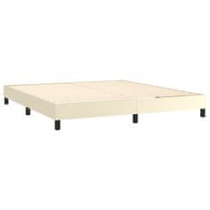 Greatstore Box spring postel s matrací krémová 160x200 cm umělá kůže