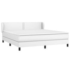 Greatstore Box spring postel s matrací bílá 180x200 cm umělá kůže