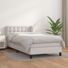 Greatstore Box spring postel s matrací bílá 80 x 200 cm umělá kůže