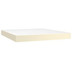 Greatstore Box spring postel s matrací krémová 180x200 cm umělá kůže