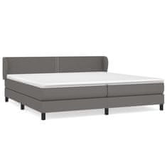 Greatstore Box spring postel s matrací šedá 200x200 cm umělá kůže