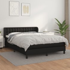 Greatstore Box spring postel s matrací černá 140 x 190 cm umělá kůže