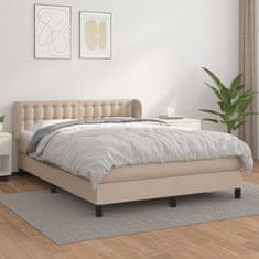 Greatstore Box spring postel s matrací cappuccino 140x190 cm umělá kůže