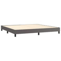 Greatstore Box spring postel s matrací šedá 200x200 cm umělá kůže