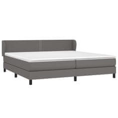 Greatstore Box spring postel s matrací šedá 200x200 cm umělá kůže