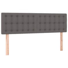 Greatstore Box spring postel s matrací šedý 140 x 190 cm umělá kůže