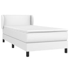 Greatstore Box spring postel s matrací bílá 90x190 cm umělá kůže