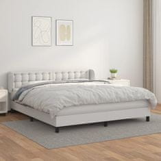 Greatstore Box spring postel s matrací bílá 180x200 cm umělá kůže