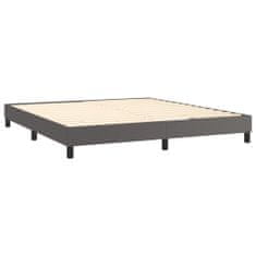 Greatstore Box spring postel s matrací šedá 180x200 cm umělá kůže