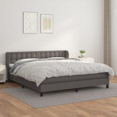 Greatstore Box spring postel s matrací šedá 180x200 cm umělá kůže