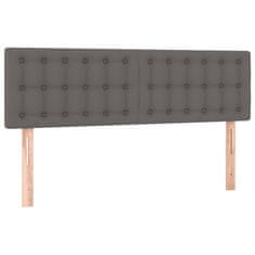 Vidaxl Box spring postel s matrací šedá 140 x 190 cm umělá kůže