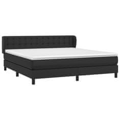 Greatstore Box spring postel s matrací černá 160x200 cm umělá kůže