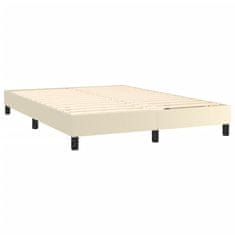 Greatstore Box spring postel s matrací krémová 140x190 cm umělá kůže